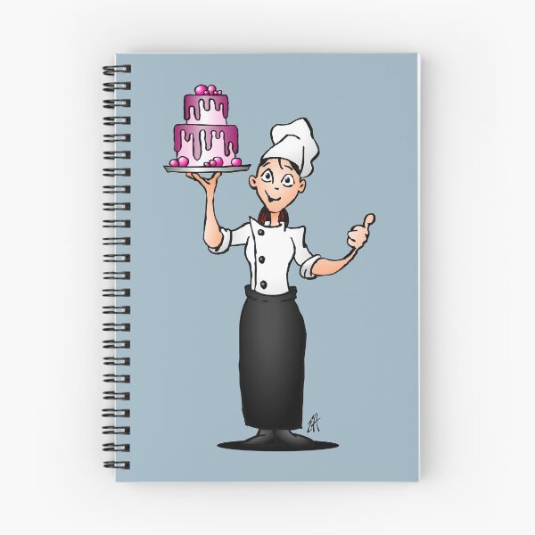 Item preview, Pastry chef with a pink glazed cake designed and sold by cardvibes.