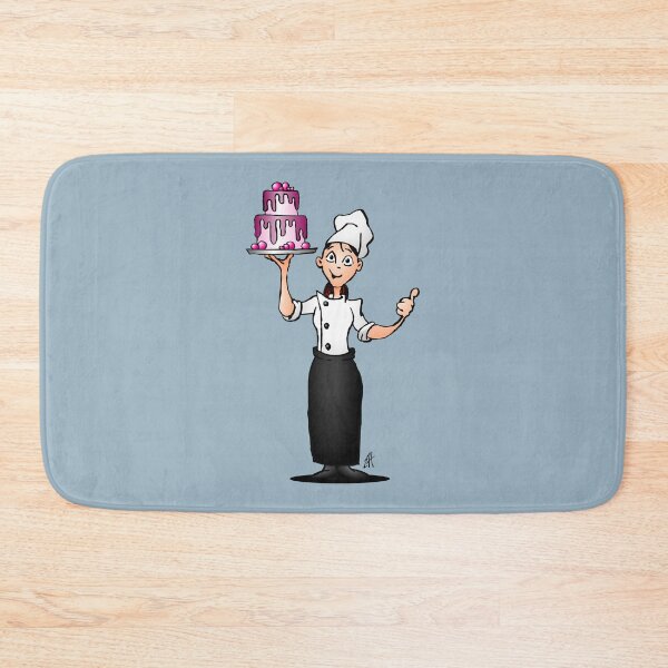 Item preview, Pastry chef with a pink glazed cake designed and sold by cardvibes.