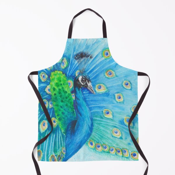 Item preview, Peacock in Watercolor, A Blue and Green Watercolor Peacock Painting designed and sold by PrettyLittlePic.