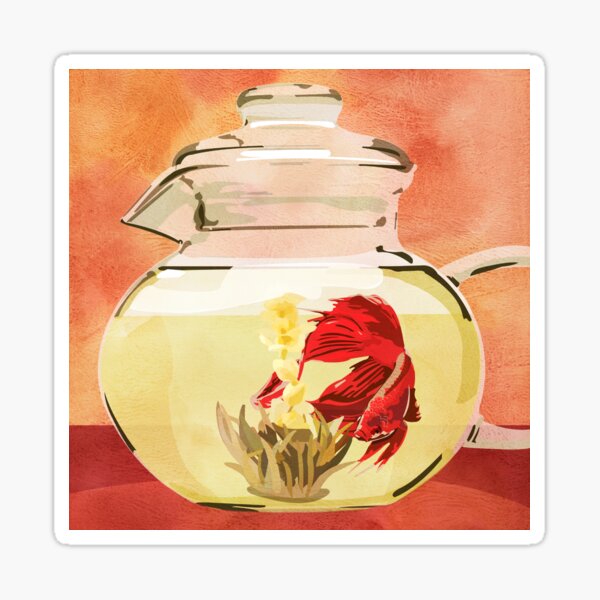 Beta Fish Tea by Kenzie McFeely Sticker