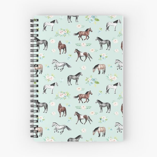 Item preview, Horses with Flowers, Romantic Blue, Pink Floral, Horse Decor,  designed and sold by cateandrainn.