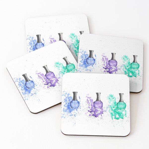 Item preview, Watercolor Nail Polish Painting, Blue Purple and Green Nail Polish designed and sold by PrettyLittlePic.
