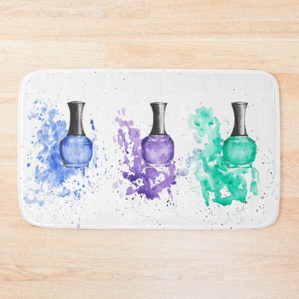 Item preview, Watercolor Nail Polish Painting, Blue Purple and Green Nail Polish designed and sold by PrettyLittlePic.