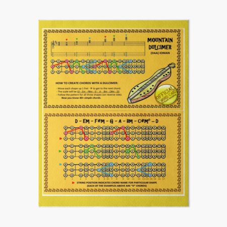 Item preview, DAA mountain dulcimer Chord Cards designed and sold by NEEDFUL STRINGS LLC.