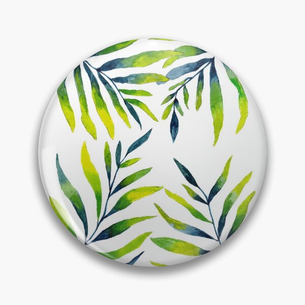 Item preview, Hojas de helecho azules, amarillas y verdes en acuarela designed and sold by Julie Pickering.