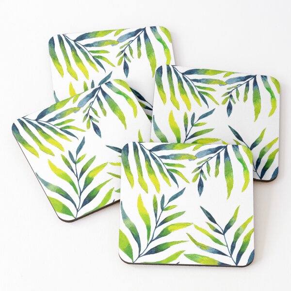 Item preview, Blue, Yellow and Green Fern Leaves in Watercolour designed and sold by Julie Pickering.