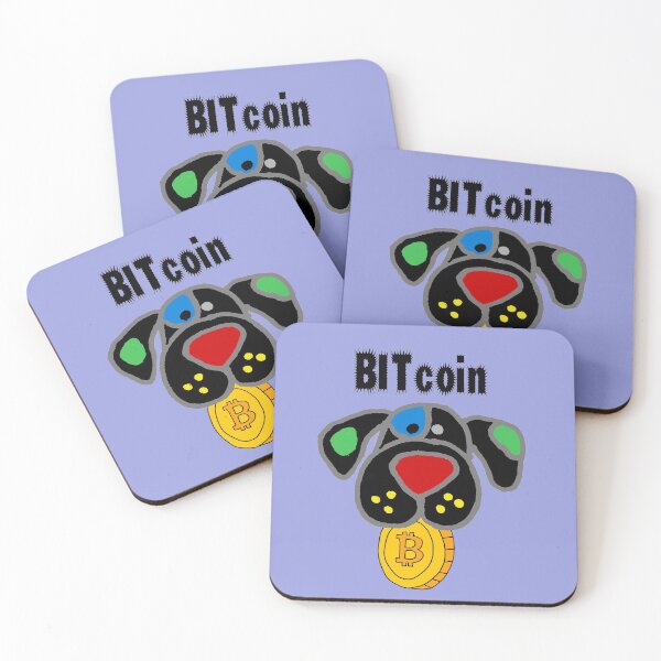 Item preview, Funny Black Dog Biting bitcoin Pun designed and sold by Nature's Fancy.