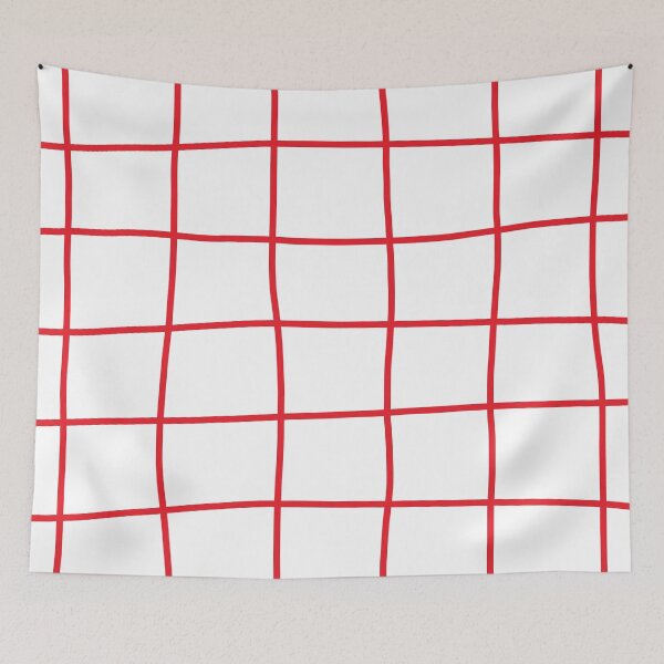Item preview, Large Hand Drawn Grid (red/white) designed and sold by Design Minds Boutique.