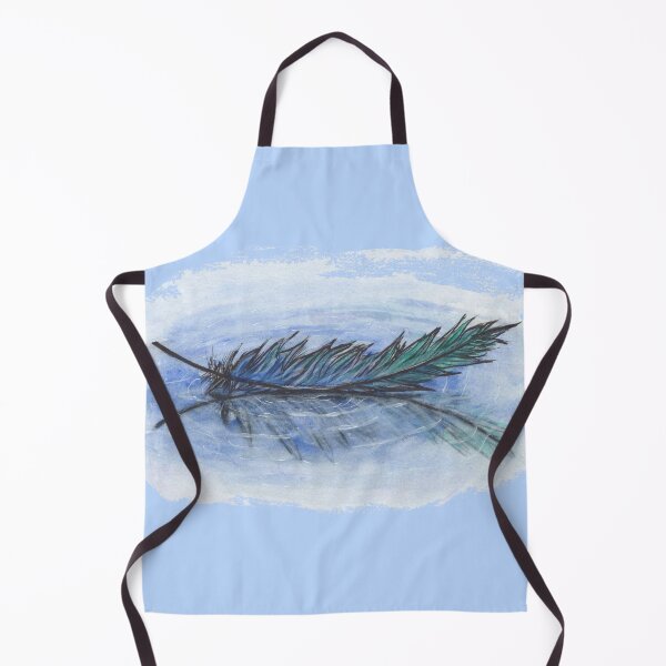 Item preview, Blue and Green Watercolor Feather Floating on Water designed and sold by PrettyLittlePic.