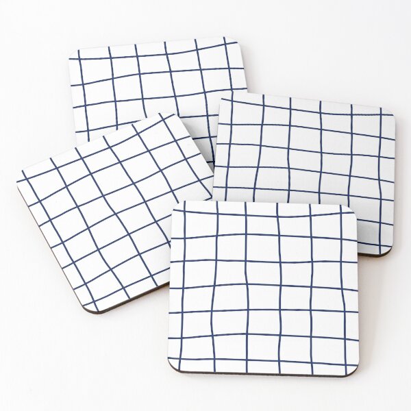 Item preview, Large Hand Drawn Grid (navy blue/white) designed and sold by Design Minds Boutique.