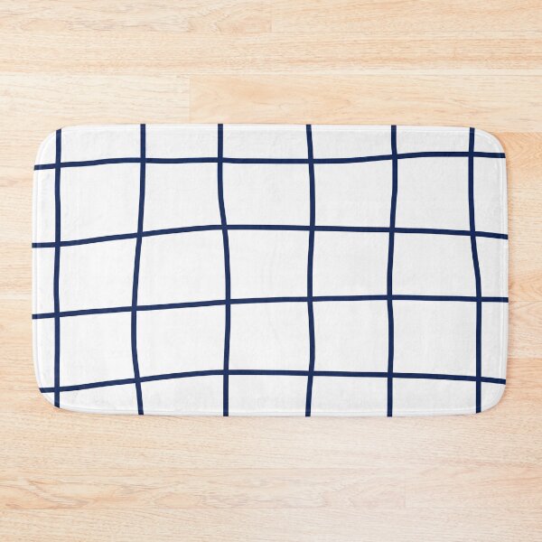 Item preview, Large Hand Drawn Grid (navy blue/white) designed and sold by Design Minds Boutique.