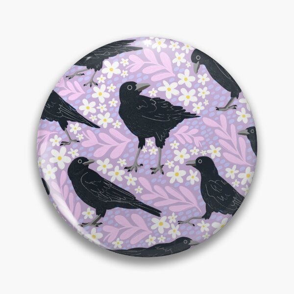 Item preview, Curious Corvids in Lilac designed and sold by caitlinjjordan.