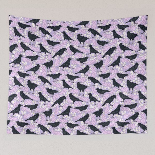 Item preview, Curious Corvids in Lilac designed and sold by caitlinjjordan.