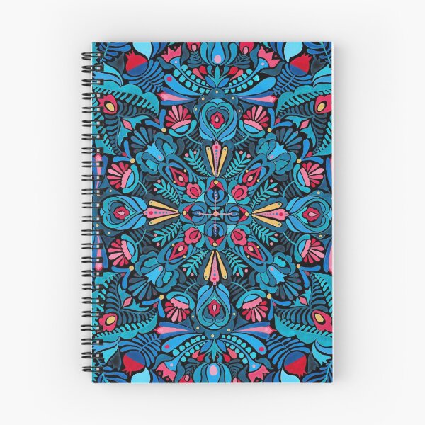 Item preview, Pink, light blue springtime mandala on black designed and sold by zsalto.