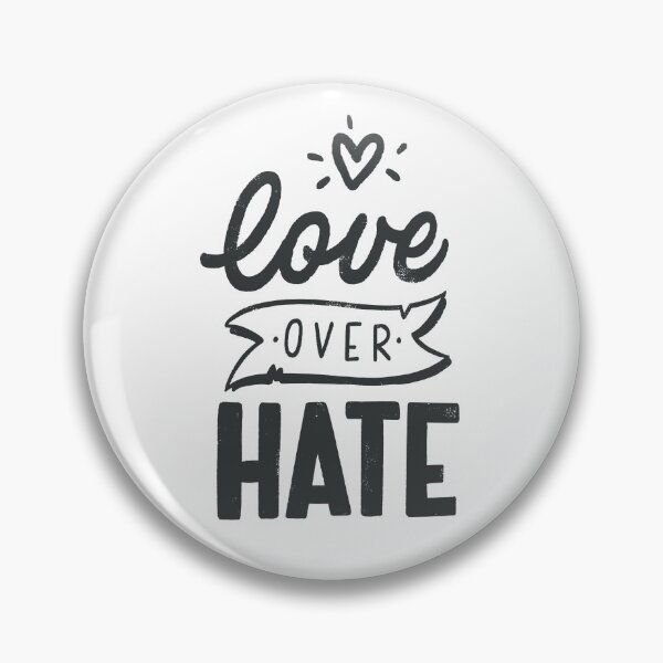 Item preview, "Love Over Hate" With Cute Heart And Banner Handlettering designed and sold by gamboling.