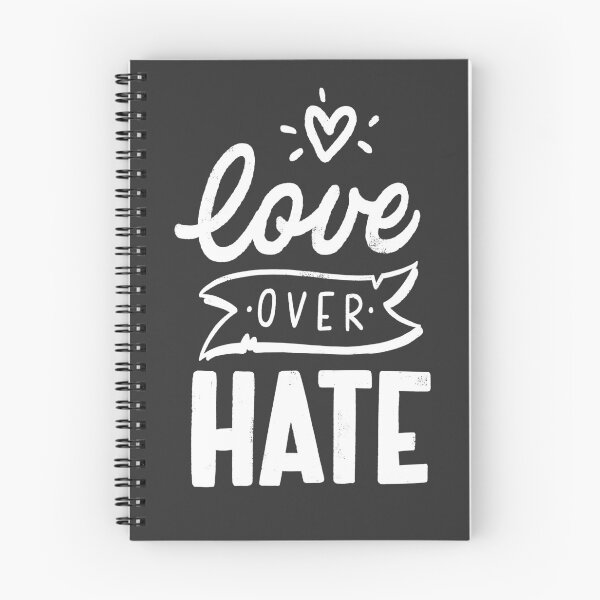 Item preview, "Love Over Hate" With Cute Heart And Banner Handlettering designed and sold by gamboling.