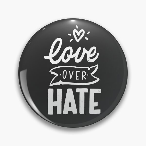 Item preview, "Love Over Hate" With Cute Heart And Banner Handlettering designed and sold by gamboling.