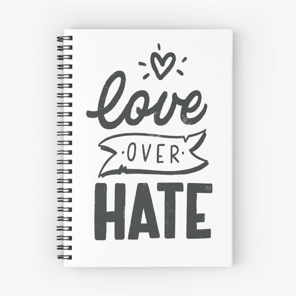 Item preview, "Love Over Hate" With Cute Heart And Banner Handlettering designed and sold by gamboling.