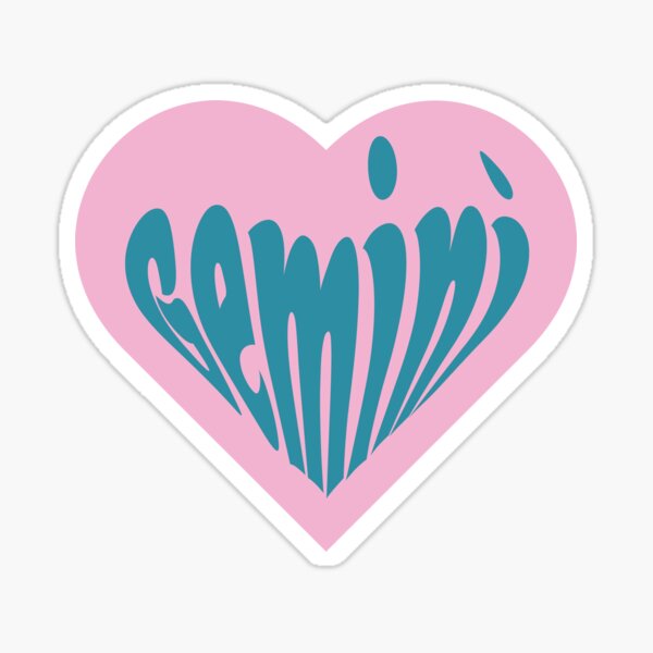 Gemini Heart Sticker For Sale By Spajouh Redbubble