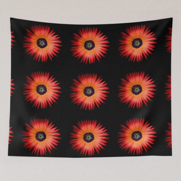 Item preview, Bright Orange Flower on Black designed and sold by KRBailey.