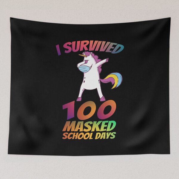 Item preview, I Survived 100 Masked School Days Dabbing Unicorn designed and sold by leofel.