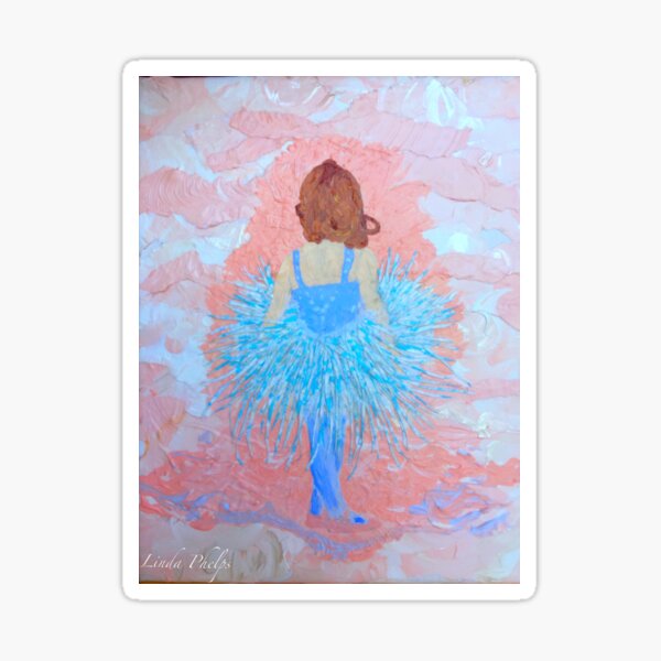 Item preview, Petite ballerine avec bleu et rose designed and sold by LindaPhelpsArt.