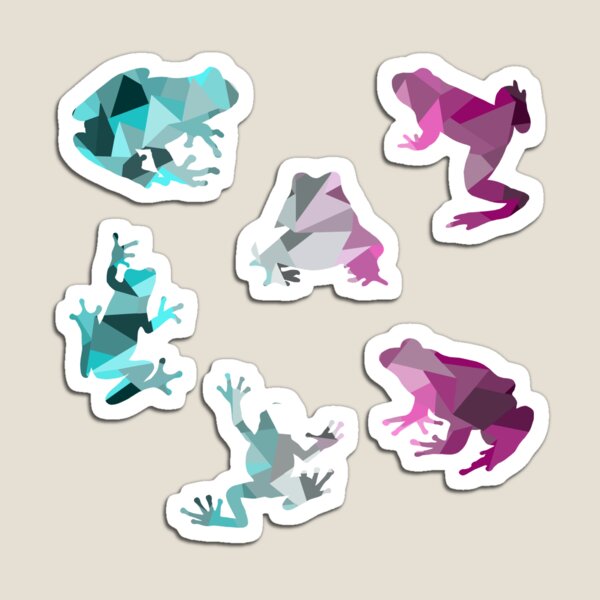 Purple to Blue Geometric Frogs Magnet