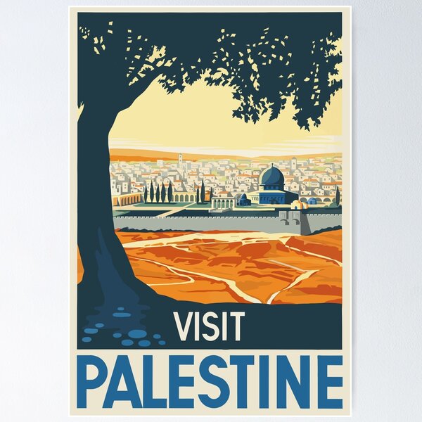 Item preview, Vintage Visit Palestine Travel Poster designed and sold by redoARTstore.