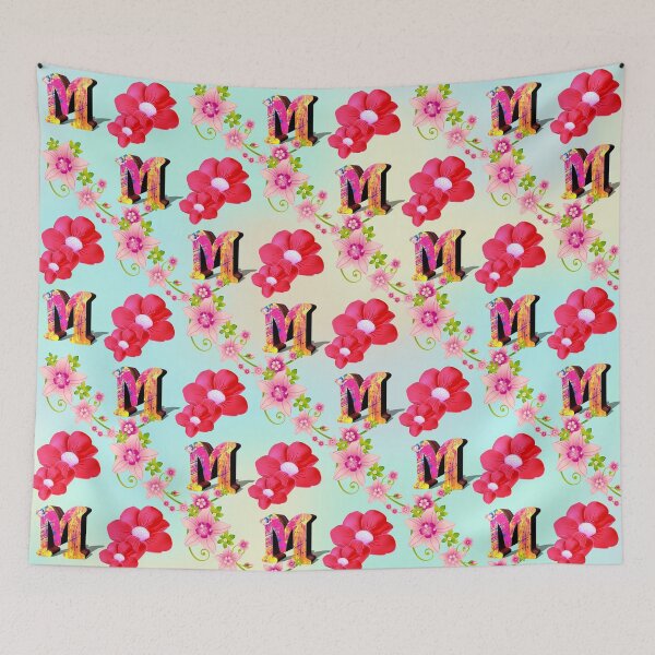 Item preview, Floral Letter M patterns  designed and sold by MoSaid.