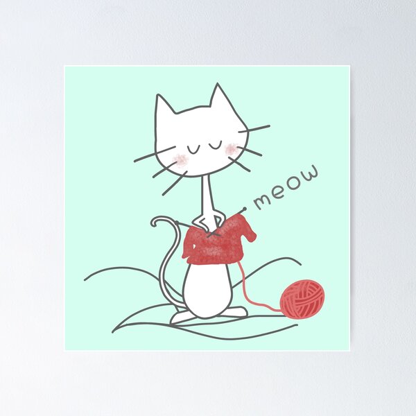 Item preview,  Cat knitting designed and sold by LotusCreations.