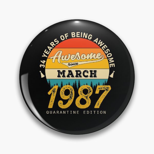 Item preview, 34 Years of Being Awesome Since 1987 March designed and sold by TrendingTees4u.