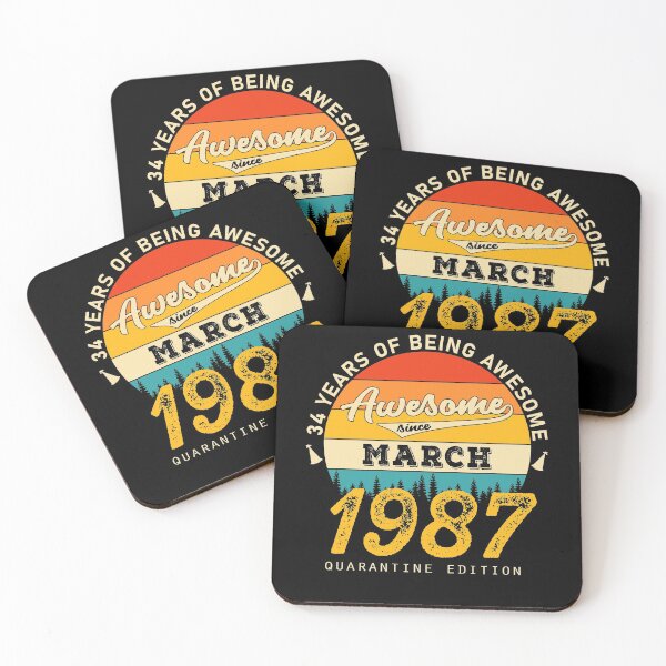 Item preview, 34 Years of Being Awesome Since 1987 March designed and sold by TrendingTees4u.
