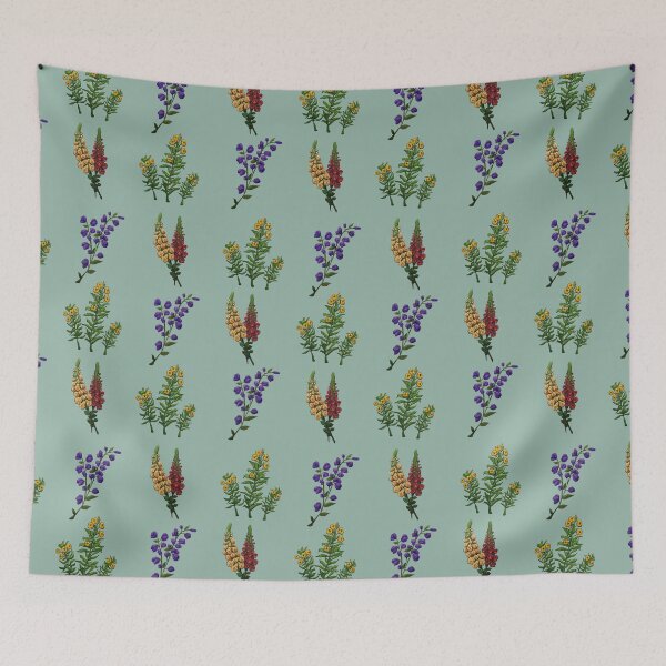 Item preview, Floral pattern - Foxglove, False Indigo, Evening Primrose designed and sold by Tacomuffin.