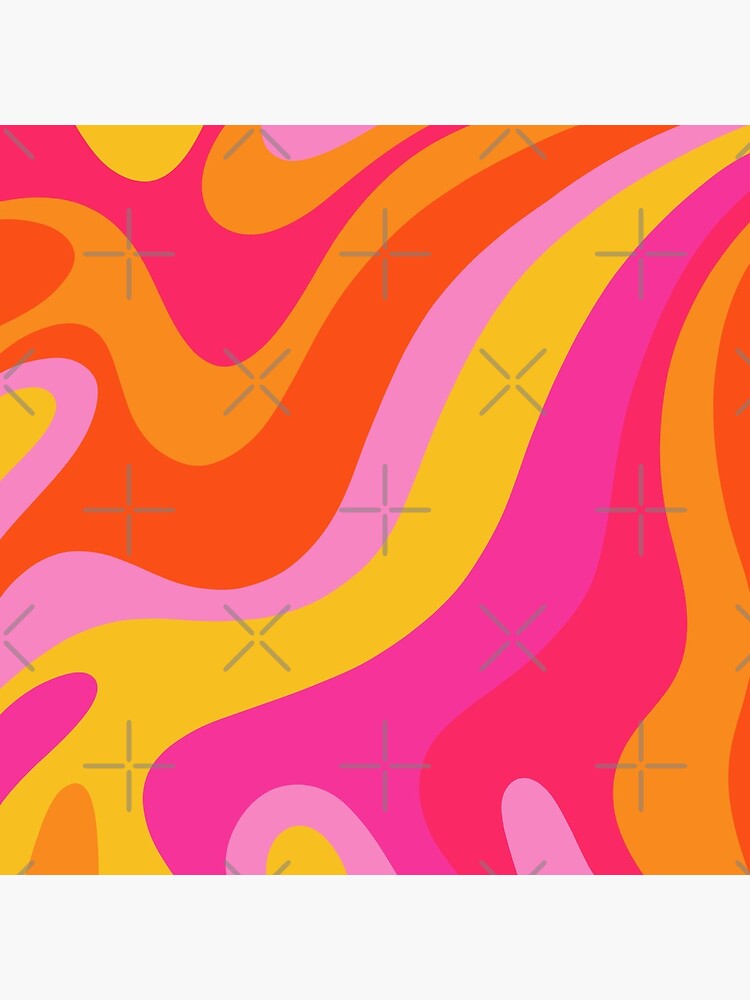 Retro 70s Pink and Orange Swirls by filosofiastudio