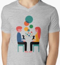 Seelen-Kommunikation T-Shirt mit V-Ausschnitt