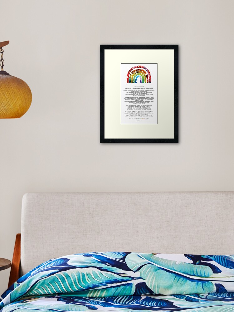 Thumbnail 1 of 7, Framed Art Print, The Rainbow Bridge Art For Pet Memorial by Sharon Cummings designed and sold by SharonCummings.