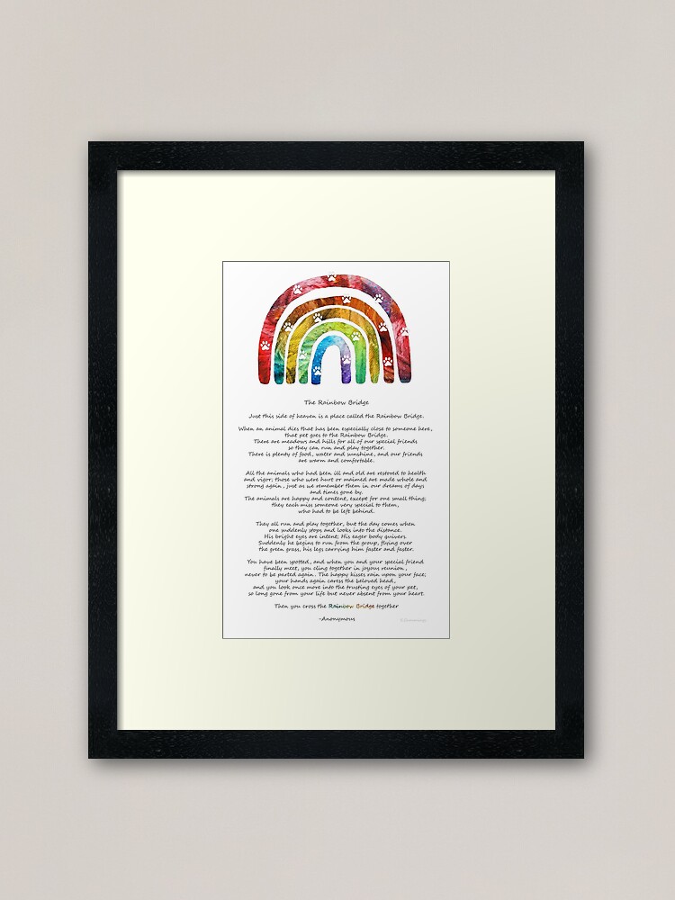 Thumbnail 2 of 7, Framed Art Print, The Rainbow Bridge Art For Pet Memorial by Sharon Cummings designed and sold by SharonCummings.