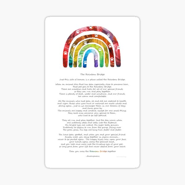 Artikel-Vorschau von Das Rainbow Bridge Art For Pet Memorial von Sharon Cummings, designt und verkauft von Sharon Cummings Art.