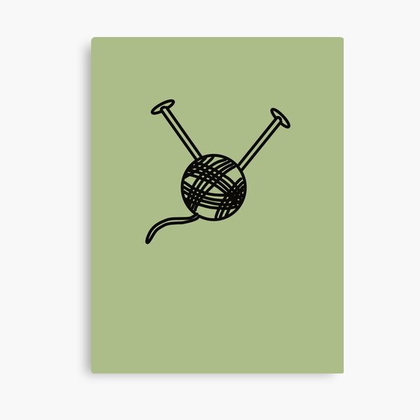 Cartoon yarn ball green print Canvas Print