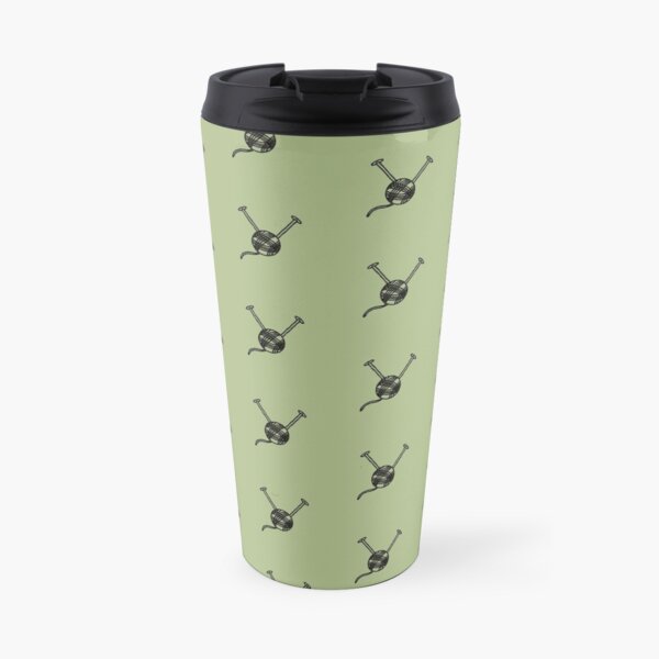 Cartoon yarn ball green print Travel Mug