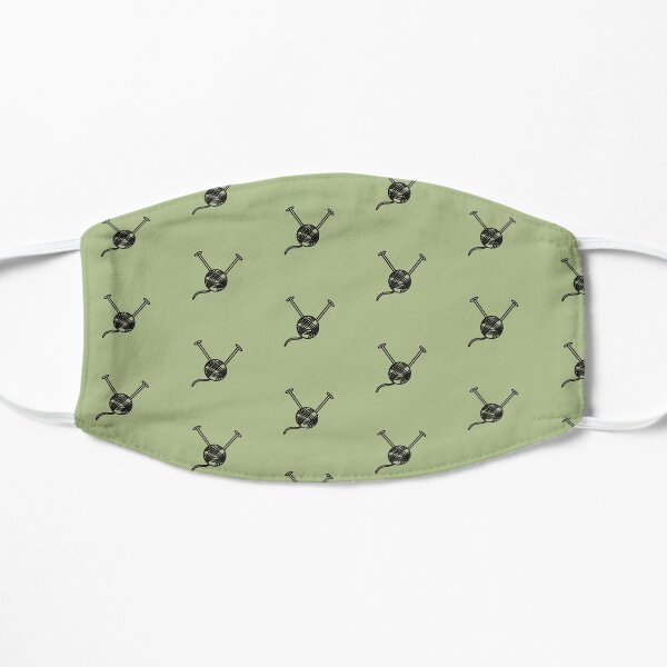 Cartoon yarn ball green print Flat Mask