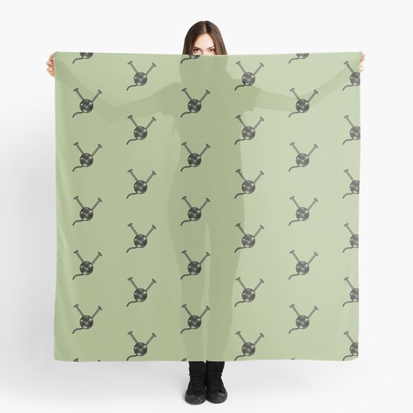Cartoon yarn ball green print Scarf