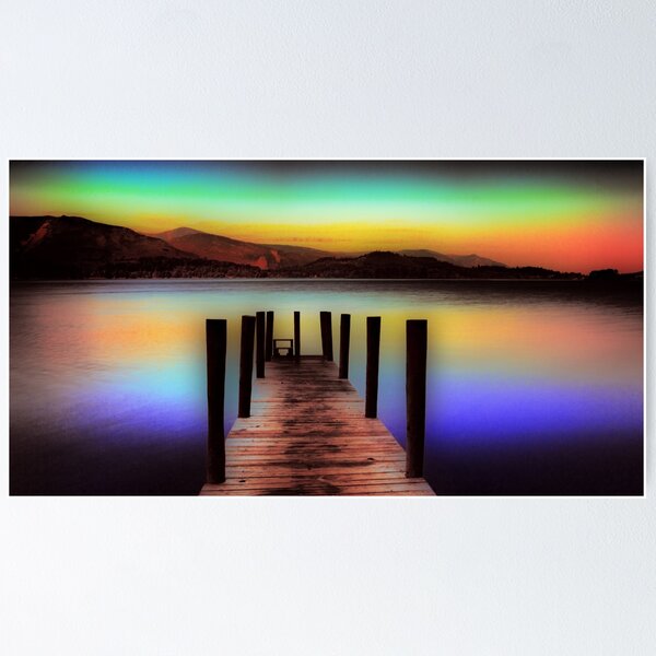 Artikelvorschau, Derwent Water Jetty bei Dusk Abstract entworfen und verkauft von derekbeattie.