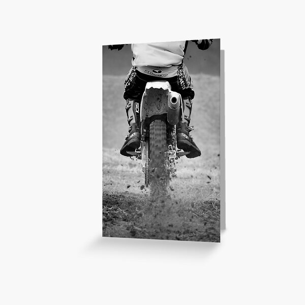 Moto x motorcycle kicking up the dirt Greeting Card