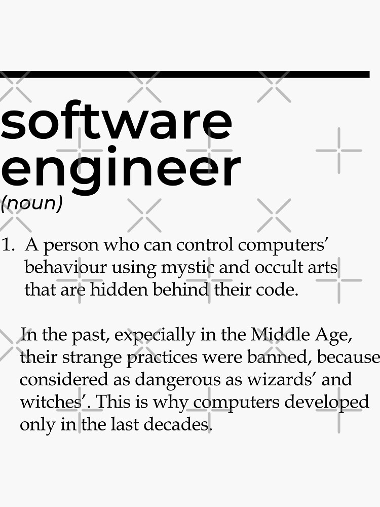 "Software Engineer definition" Sticker by andreanastasio Redbubble