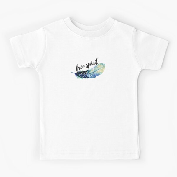 Free Spirit Kid's T-shirt Sky and Feather Graphic Tee for Youth 2031C