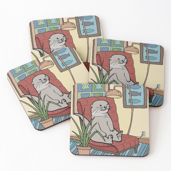 Item preview, Otter Chillaxing in its Comfy Thinking Chair designed and sold by Otter-Grotto.