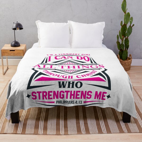 Item preview, Womens February Girl - Christ Gives Me Strength - February Birthday T-Shirt designed and sold by TheFlipRepublic.