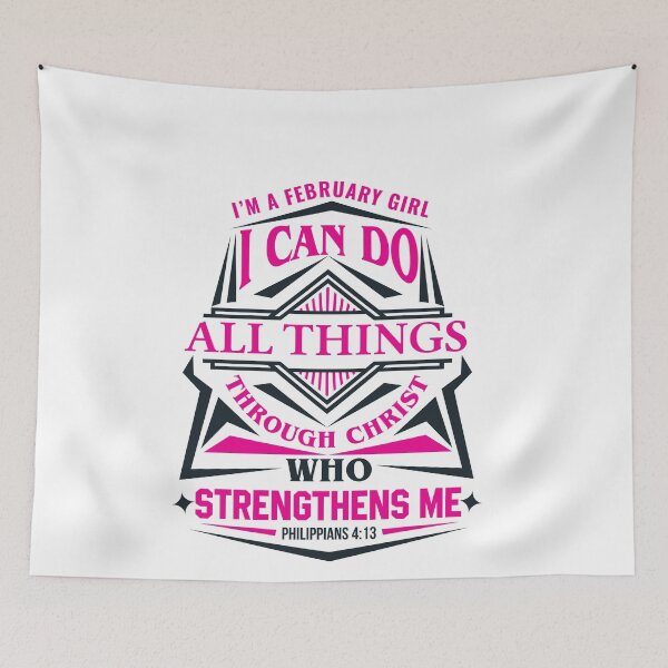Item preview, Womens February Girl - Christ Gives Me Strength - February Birthday T-Shirt designed and sold by TheFlipRepublic.