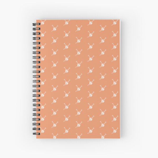 Cartoon yarn ball orange white print Spiral Notebook